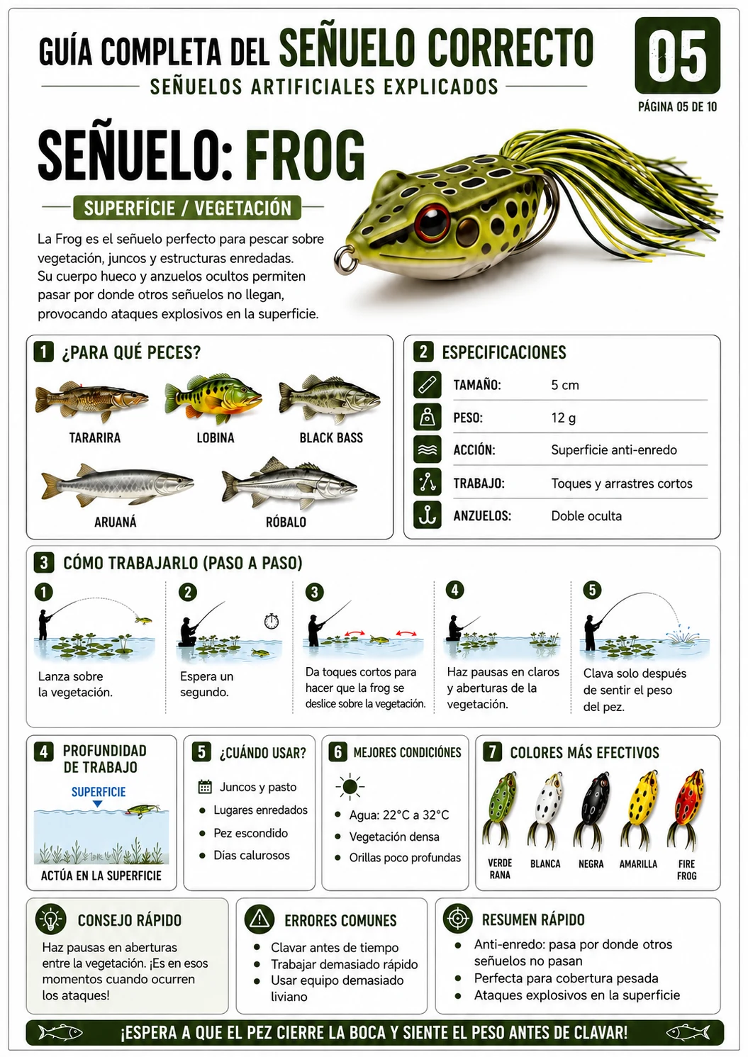 Página de la guía: señuelo Frog